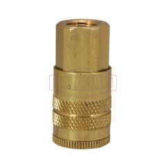 Coupler interchange quick connect Female Pipe Thread 1/8'' NPT, Body Size: 1/4'', Rated: 300 PSI, Temperature Range: -40 Deg F to 250 Deg F, Flow: 37 CFM at 100 PSI, Brass, DIXON (DC2021)