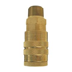 Coupler interchange quick connect Male Pipe Thread 1/4'' NPT, Body Size: 1/4'', Rated: 300 PSI, Temperature Range: -40 Deg F to 250 Deg F, Flow: 37 CFM at 100 PSI, Brass, DIXON (DC21)