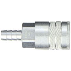 Coupler interchange quick connect Standard Hose Barb Body Size 3/8'', Hose Size 3/8'', Rated: 300 PSI, Temperature Range: -40 Deg F to 250 Deg F, Flow: 70 CFM at 100 PSI, Steel, DIXON (DC2644)