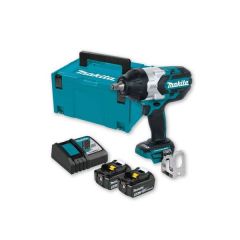 DC Impact Wrench 18V Brushless, 1/2'' Sq Drv, Torque 1000Nm, 2X 5.0Ah Battery, 1X Charger, MAKITA (DTW1002RTJ)