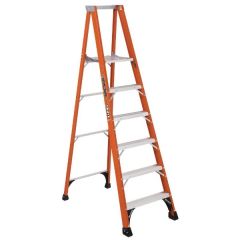 Ladder FP1400HD Series, platform step ladder, 6 steps ladder, Open Width: 28'', Open Depth: 56.1/2'', Load Capacity: 375lbs, fiberglass, LOUISVILLE (FP1406HD)