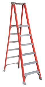 Ladder platform Pinnacle Pro Pro 6 steps, fiberglass, 5' 8" platform ht, 21" tall handrail, 1A 300lb, LOUISVILLE (FXP1706)