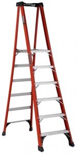 Ladder platform Pinnacle Pro 6 steps, fiberglass, 5' 8" platform ht, 36" tall handrail, 1AA 375lbs, LOUISVILLE (FXP1806HD)