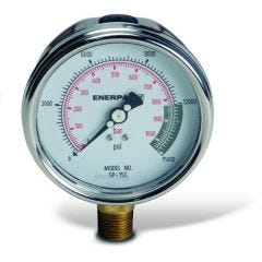 Gauge, Hydraulic Force And Pressure Gauge, Face Dia. 4'', 1/2'' NPTF, 0-15,000 PSI/1000 Bar, ENERPAC (GP15S)