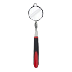 Inspection Mirror Round Telescoping LED Lighted 2.3/8" Dia, Telescopes from 9-7/8" to 37", Cushioned Grip Handle. ULLMAN (HTC-2LT)