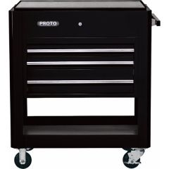 Storage Utility Cart Heavy Duty LxHxD, 39.1/2'' x 46'' x 23'', 3 Drawers,1 Compartment, Black, PROTO (J459000-3BK)