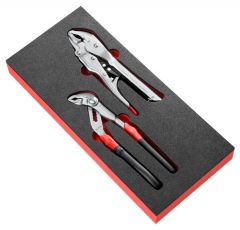 Set, Plier Adjustable Module 2 Pcs In Foam Tray (PM.MODPR12) Weight: 1200Kg, FACOM (MODM.PR12)