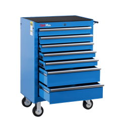 Roller Cabinet, 27'', Blue, 7 Drawer, Steel, Dim: 27.6'' x 18'' x 33.9'', OPTIMAX (OPT-2007)