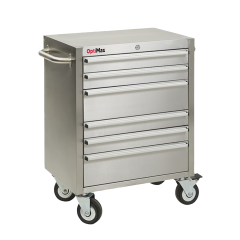 Roller Cabinet, 26'', 6 Drawer, Stainless Steel, Dim: 26'' x 18.9'' x 28.5'', OPTIMAX (OPT-S2006-SS)
