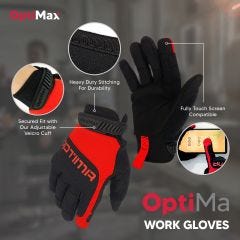 OptiMa Mechanical Work Gloves, Performance, Size L, OptiMax (OTMG-L)