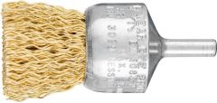 Wire End Brush, Brass 30mm x 6mm Shk, PFERD (PBU3029/6  MES-0.50)