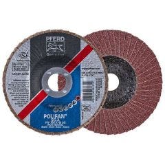 Disc Grinding POLIFAN Flat Type, Aluminium Oxide A 115mm, G40 , 22.23mm bore, Zirconia Alumina #096772, PFERD (PFF115Z40 PSF STEELOX)