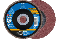 Flap Disc, Polifan 125 x A60 PSF STEELOX, PFERD (PFF125A60PSF STEELOX)