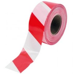 Tape Barricade PVC Red / White, 2'' x 60M/roll, ZT-2200 CFC SAFETY (137617)