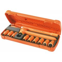 Set, VDE 1/2'' Drive Socket Set 12 Pcs 1000V insulated, Dimension: 390 x 160 x 68mm, FACOM (S.400AVSE)