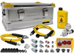 Hydraulic Accessories Toolbox Set, Gauge GA45GC, Hose HC7206, Hyd. Oil 1 Qt HF100, CH604 and CR400 Couplers, ENERPAC (SC00TBE)