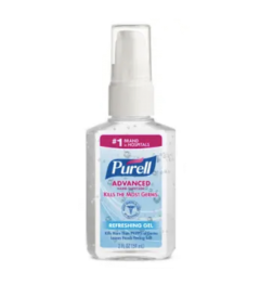 Sanitizer, Hand, Gel, Travel Size Pump Bottles, 60ml, Gojo Purell (9606)