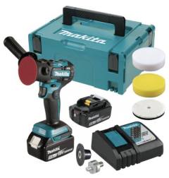 DC Sander Polisher 75mm, 12V, c/w Rapid Charger, 2x 5.0Ah Batteries, MAKITA (DPV300RTJ)