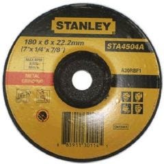 Disc Grinding Metal 7'' / 180mm 6mm x 22.2mm Bore, STANLEY (STA4504A)