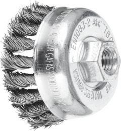 Brush Wire Cup Twisted Steel With Threaded Nut, M14/ 65mm 12500rpm, PFERD (TBG65/M14ST0.50)