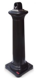 Floor Mounted Cigarette Bin, Bollard Style (Black or Sand Colour), 1029Hx357Wx357Dmm, Cap 600 Butts, CIGLOW (CIG-TGB)