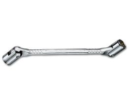 Wrench, Double Ended Swivel 12 Point Metric #493, Size 10 X 11mm, Chrome Polished, HEYCO (00493101182)