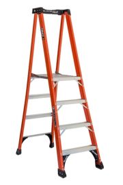 Ladder platform Pinnacle Pro 4 steps, fiberglass, 3' 9" platform ht, 36" tall handrail, 1AA 375lbs, LOUISVILLE (FXP1804HD)