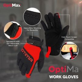 OptiMa Mechanical Work Gloves, Performance, OptiMax, Size M (OTMG-M)